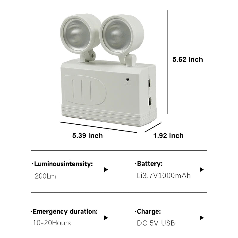 Dual-Head Emergency Light